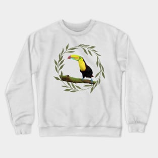 Toucan Framed Leaves Crewneck Sweatshirt